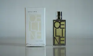 Perfumy Celine Dion wycofane z produkcji. Elegancka buteleczka i pudełko z napisem "CELINE".