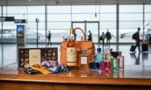 Luksusowe perfumy, czekoladki i akcesoria czekają na podróżnych na lotnisku. Idealne prezenty na podróż.