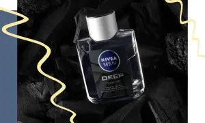 Woda po goleniu Nivea Men Deep Comfort z węglem drzewnym. Daje uczucie odświeżenia i komfortu po goleniu.