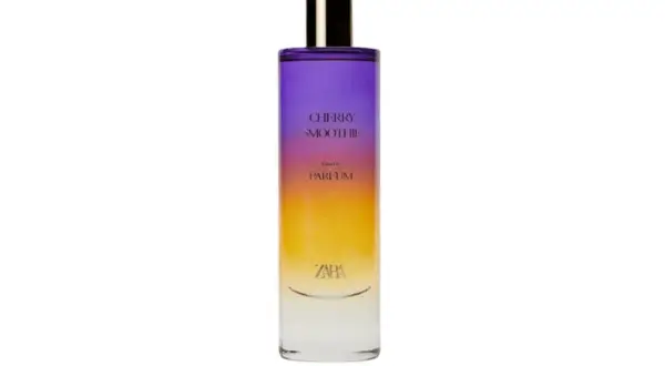Perfum Cherry Smooth III od Zary, świetny zamiennik dla Lost Cherry, w gradientowych barwach fioletu i żółci.