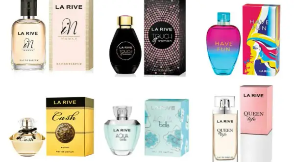 La Rive odpowiedniki lista: EN, Touch of Woman, Have Fun, Cash, Aqua Bella, Queen Life.