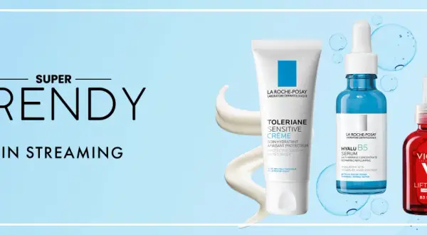 Super trendy kosmetyki do świadomej pielęgnacji twarzy: krem La Roche-Posay Toleriane, serum Hyalu B5 i serum Vichy Liftactiv B3.