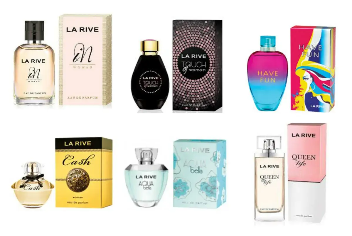La Rive odpowiedniki lista: EN, Touch of Woman, Have Fun, Cash, Aqua Bella, Queen Life.